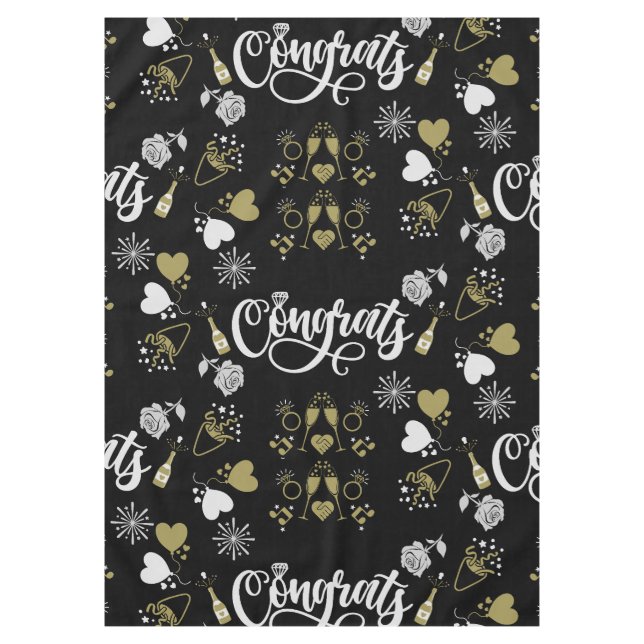Pop The Champagne Celebration Party Tablecloth (Front)
