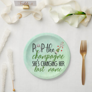Pop the Champagne Engagement paper plates