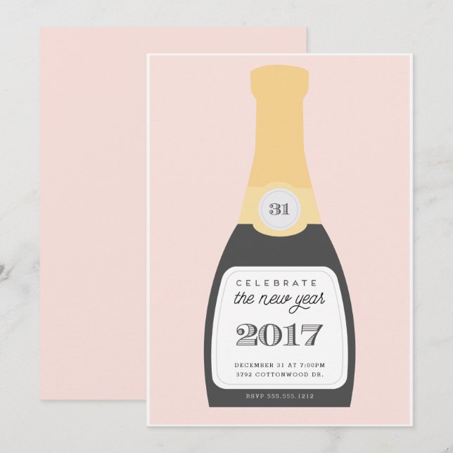 Pop the Champagne | New Years Eve Party Invitation (Front/Back)