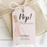 Pop! The Champagne Pink Bridal Shower Favour Tag<br><div class="desc">Pop! The Champagne Pink Bridal Shower Favour Tag</div>
