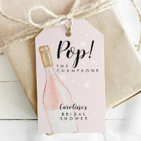 Pop! The Champagne Pink Bridal Shower Favour Tag