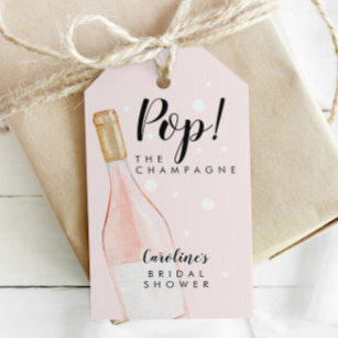 Pop! The Champagne Pink Bridal Shower Favour Tag