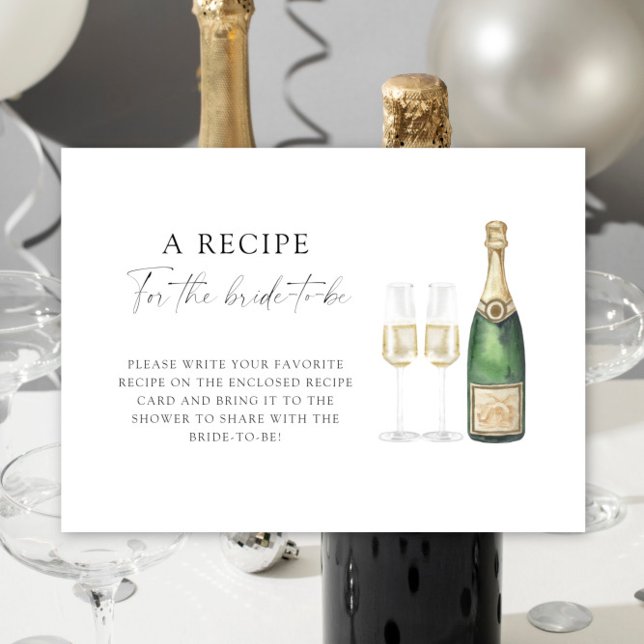 Pop the champagne - Recipe for the bride to be Enclosure Card (Creator Uploaded)