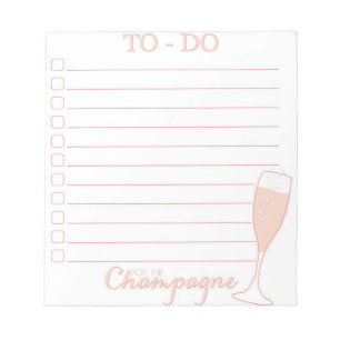 Pop the Champagne To-Do List Notepad