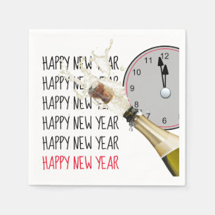 Pop The Cork At Midnight Paper Napkin