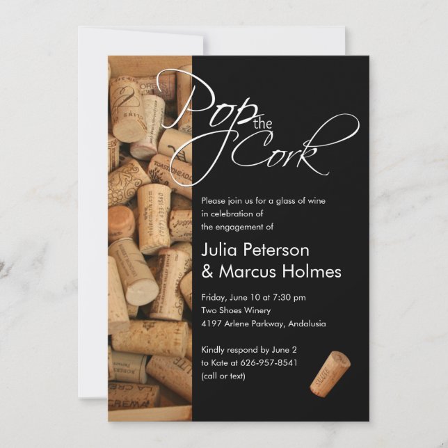 Pop the Cork Wine Party Invitation (Front)