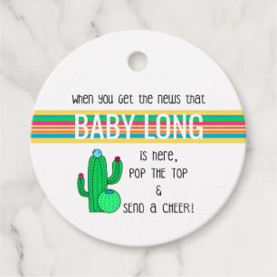 Pop the Top Cactus Theme Fiesta Mexican Colourful Favour Tags