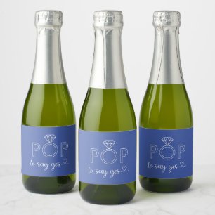 Pop to say yes diamond ring blue Sparkling Wine la Label