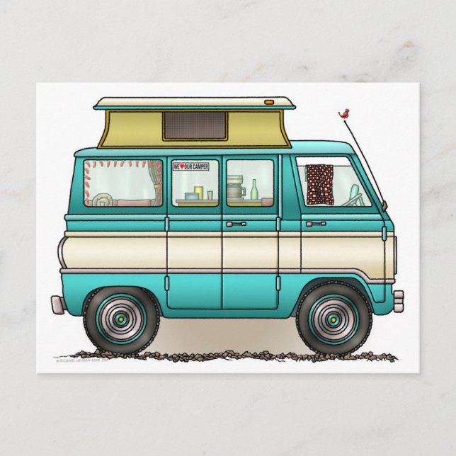 Pop Top Van Camper Postcard (Front)