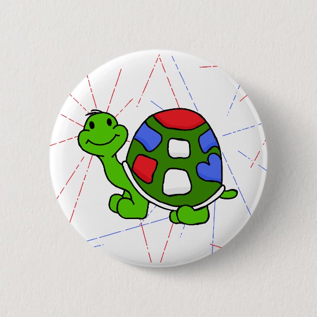 Pop Turtle 4th! 6 Cm Round Badge (Front)