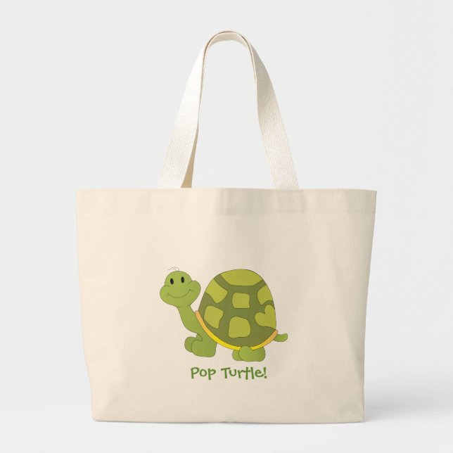 Pop Turtle! Large Tote Bag (Front)