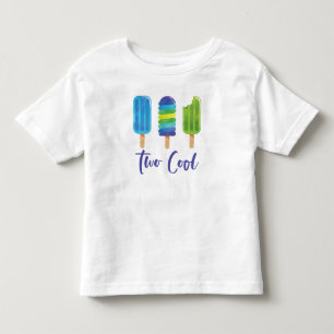 Pop Two Cool 2nd Birthday blue green Toddler T-Shirt
