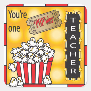 "POP"ular Teacher Square Sticker