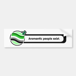 Pop-Up Aromantic People Exist Bumper Sticker