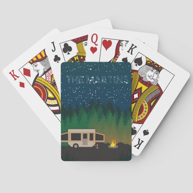 Pop Up Camping Under The Stars- Martin Playing Cards (Back)