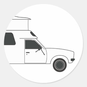 pop up chinook camper classic round sticker