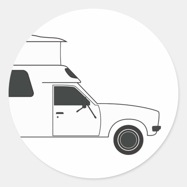 pop up chinook camper classic round sticker (Front)