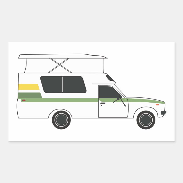 pop up chinook camper retro lemon lime rectangular sticker (Front)