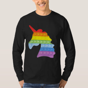 Pop Up Fidget Game Unicorn Rainbow Colourful For G T-Shirt