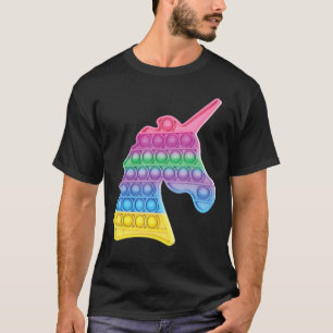 Pop Up Fidget Game Unicorn Rainbow Colourful For G T-Shirt
