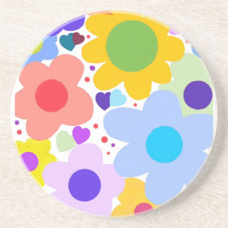 Pop up flowers sandstone coaster 