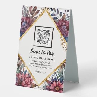Pop-Up Market Vendor Scan To Pay QR code Floral