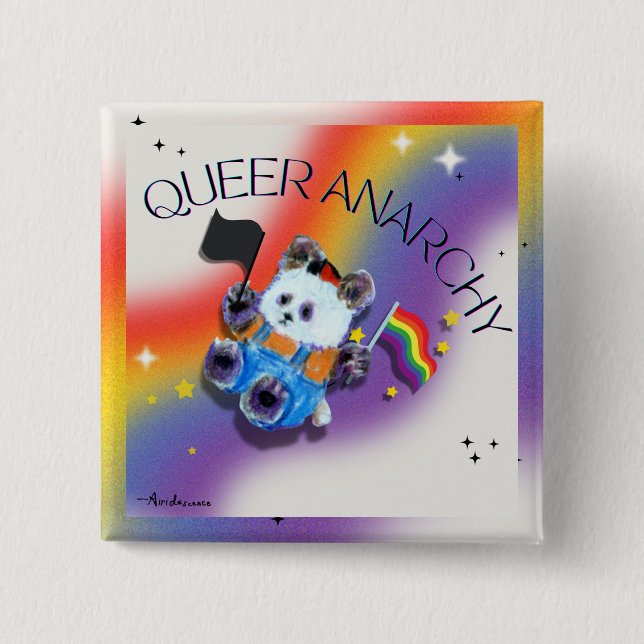 Pop up Pride Panda Bear Button (Front)