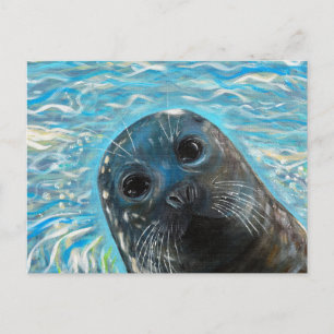 Pop Up Seal Painting Postcard
