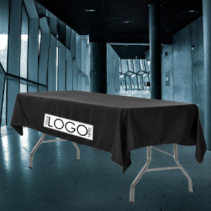 Pop Up Shop Business Logo Promo Trade Show Black Tablecloth