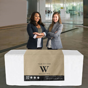 Pop Up Shop Simple Logo QR Code Table Runner Kraft Tapestry
