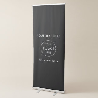 Pop Up Shop Standing Booth Business Logo Black Retractable Banner