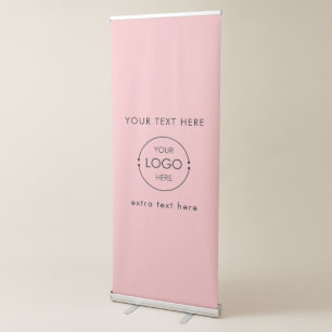Pop Up Shop Standing Booth Business Logo Text Pink Retractable Banner