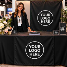 Pop Up Shop Table Runner Banner Business Logo