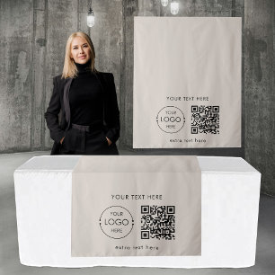 Pop Up Shop Table Runner Banner Logo QR Code Tapestry