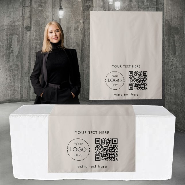 Pop Up Shop Table Runner Banner  Logo QR Code Tapestry (Pop Up Shop Table Runner Banner Logo QR Code Tapestry)
