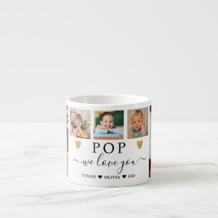 POP We Love You Grandkids 5 Photo Collage   Espresso Cup