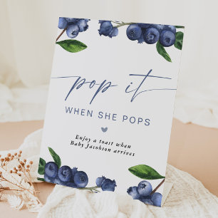 Pop When She Pops Baby Shower Champagne Favour  Pedestal Sign