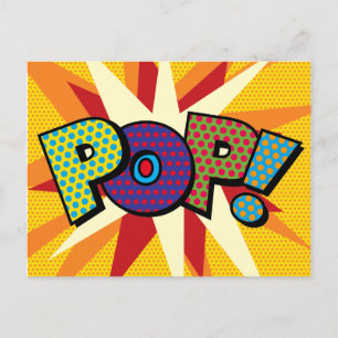 POP Your Message Speech Bubble Fun Retro Announcement Postcard