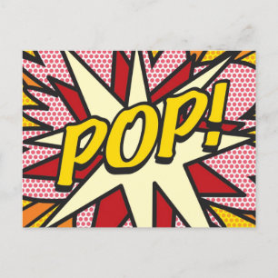 POP Your Message Speech Bubble Fun Retro Announcement Postcard