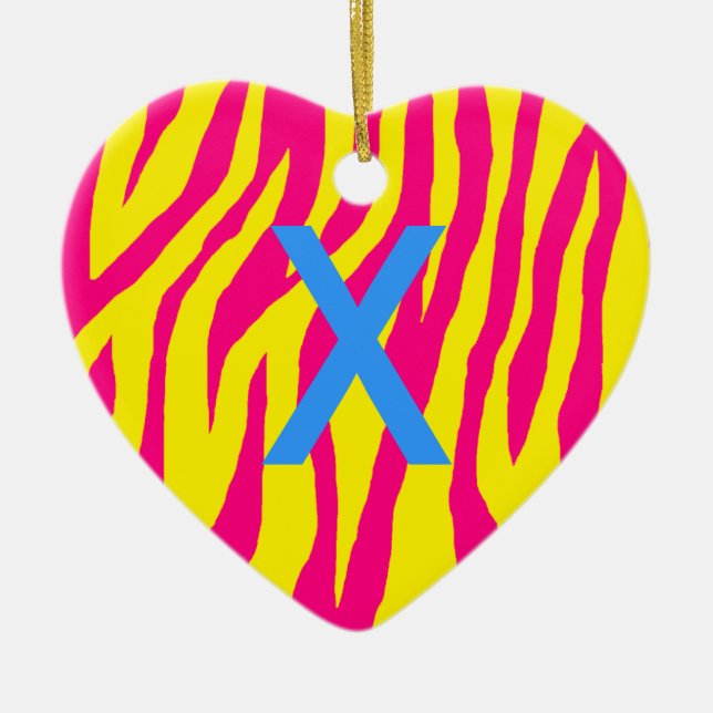 Pop Zebra Ceramic Tree Decoration (Front)