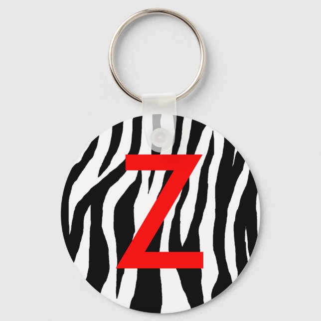 Pop Zebra Key Ring (Front)