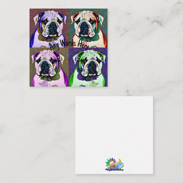 PopArt Bulldog Puppy Card (Front/Back)