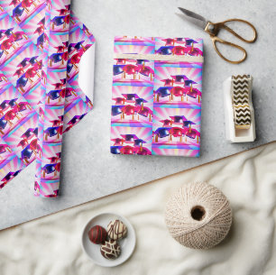 PopArt Graduation Hats Wrapping Paper