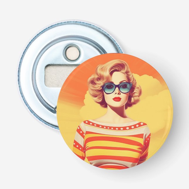 Popart magnet, Retro inspired, Bottle Opener (Front)