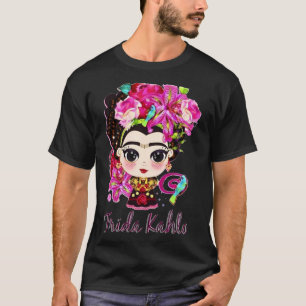 Popart painter smoking Frida kahlo art flower gift T-Shirt