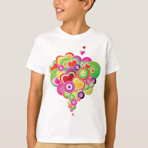 PopArt Pink and Green Hearts T-Shirt
