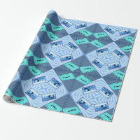 PopArt Polka Dot Cassettes - Blues Wrapping Paper