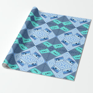PopArt Polka Dot Cassettes - Blues Wrapping Paper