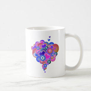 PopArt Purple Hearts Coffee Mug