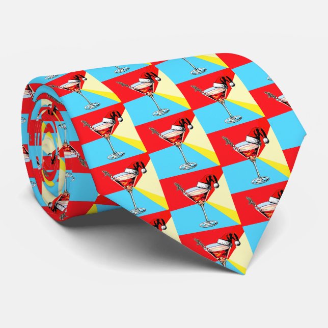 PopArt Santa Martini Tie (Rolled)